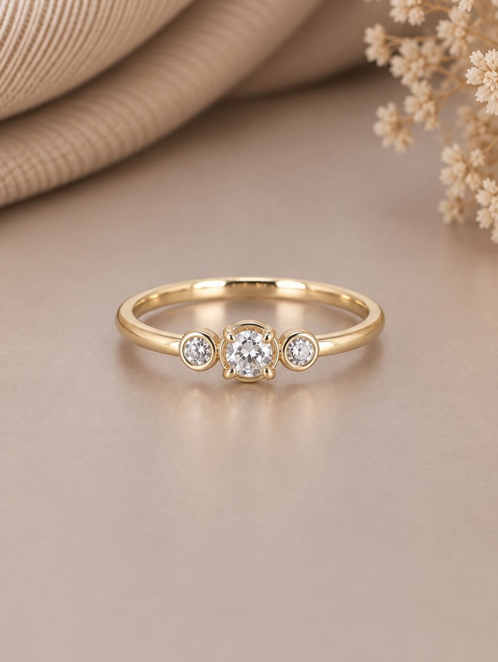 Gold Three-Stone Ring